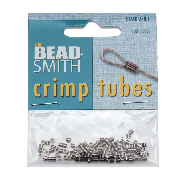 Crimp Beads 1.5x1.5mm Black Ox Gunmetal 100 Pieces