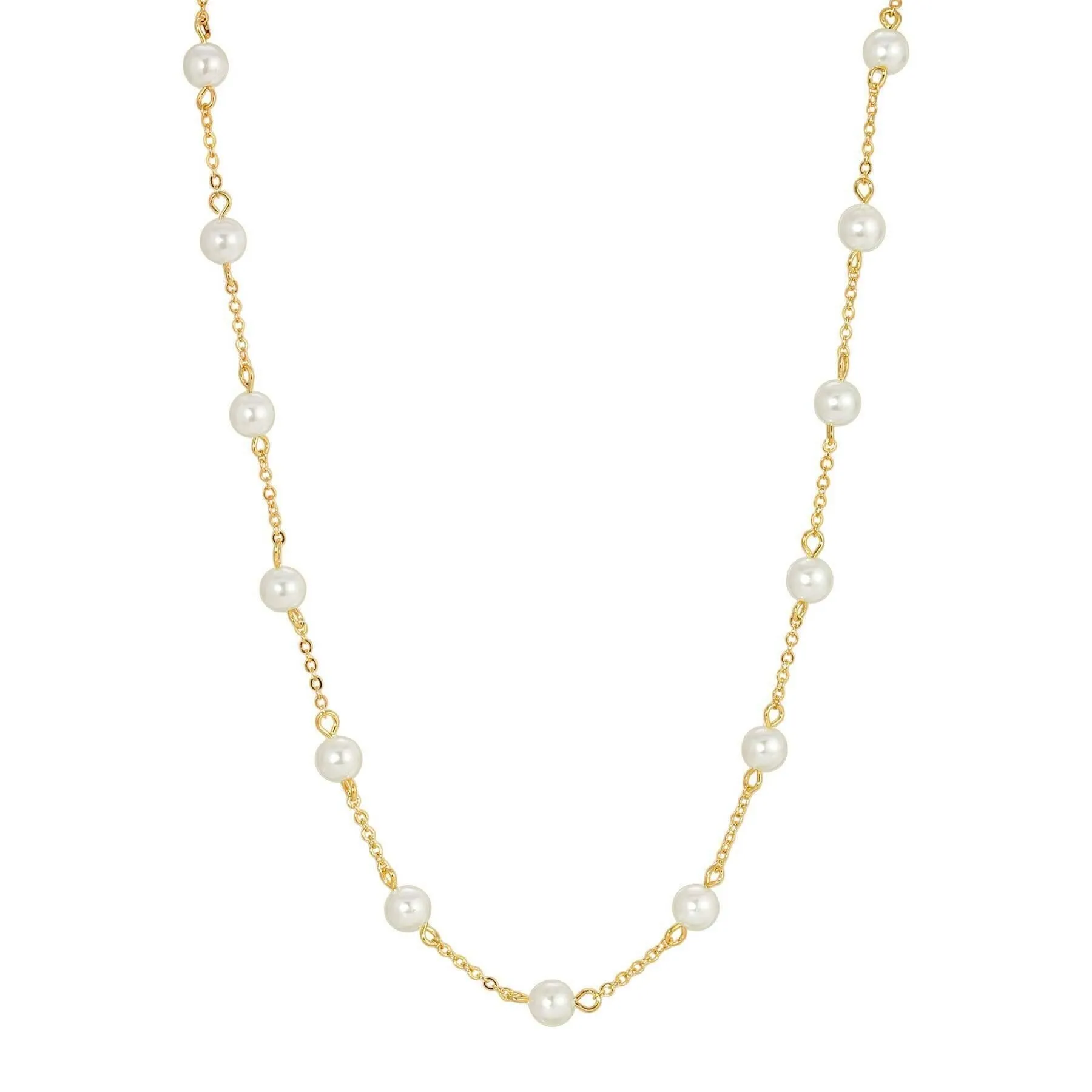 Faux Pearl Cable Chain Necklace with Extender