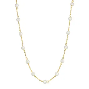 Faux Pearl Cable Chain Necklace with Extender