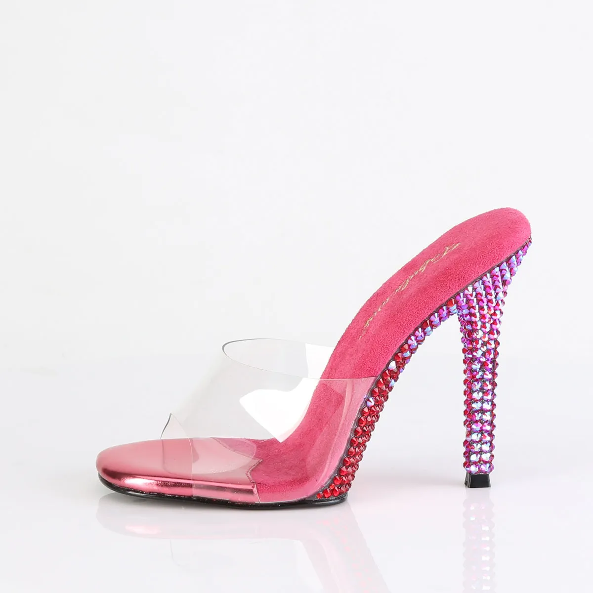 Clear Fuchsia Rhinestone GALA-01DMM with 4 Inch Heel