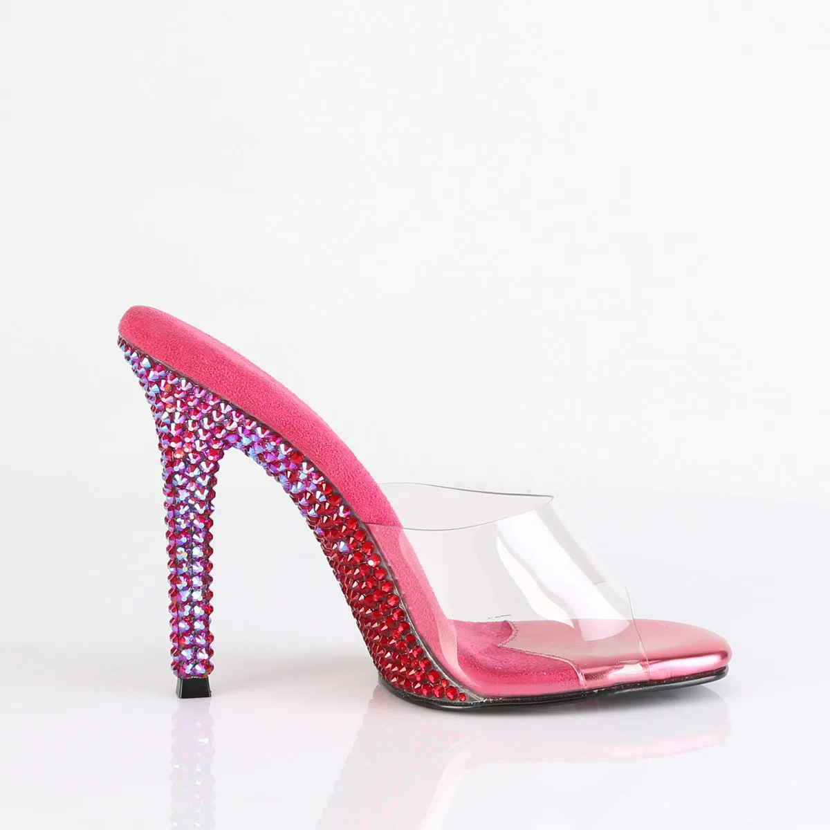 Clear Fuchsia Rhinestone GALA-01DMM with 4 Inch Heel