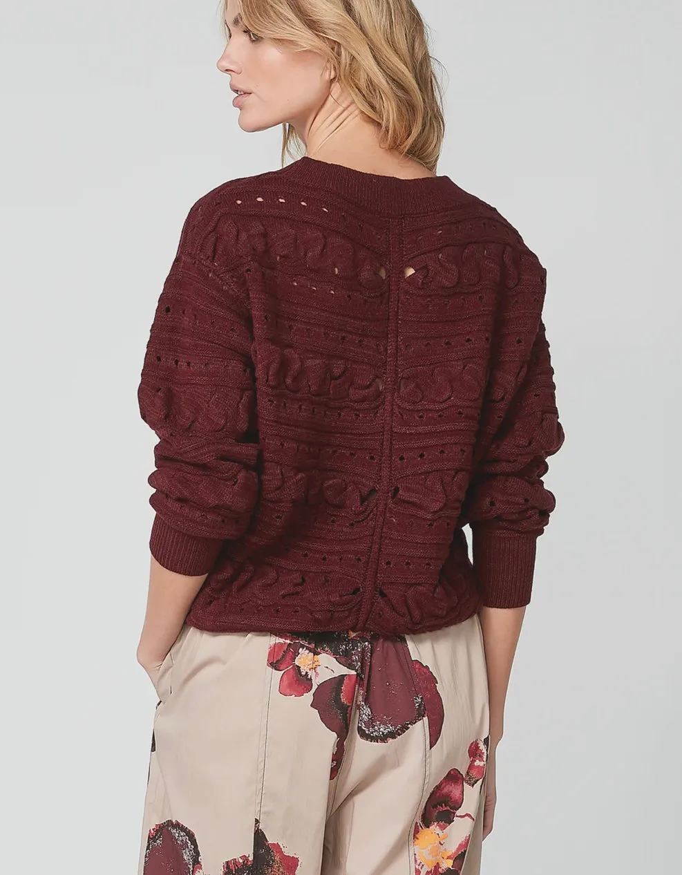 Wine Knit Top