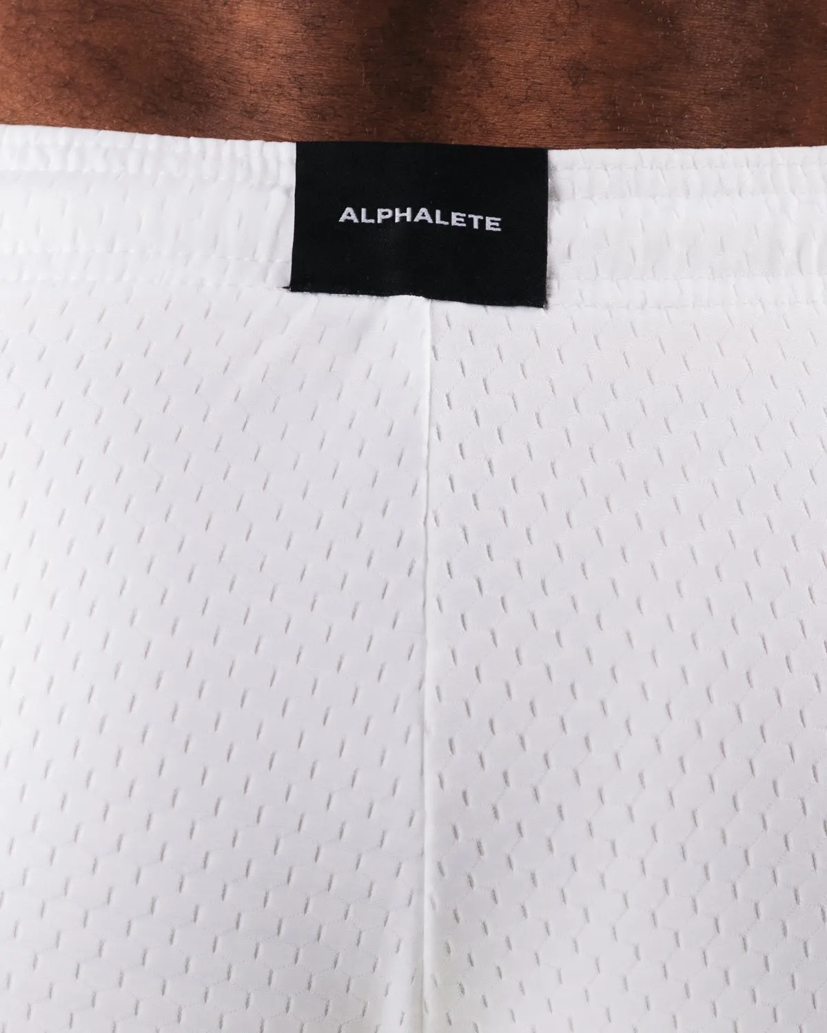 White Mesh Sports Shorts