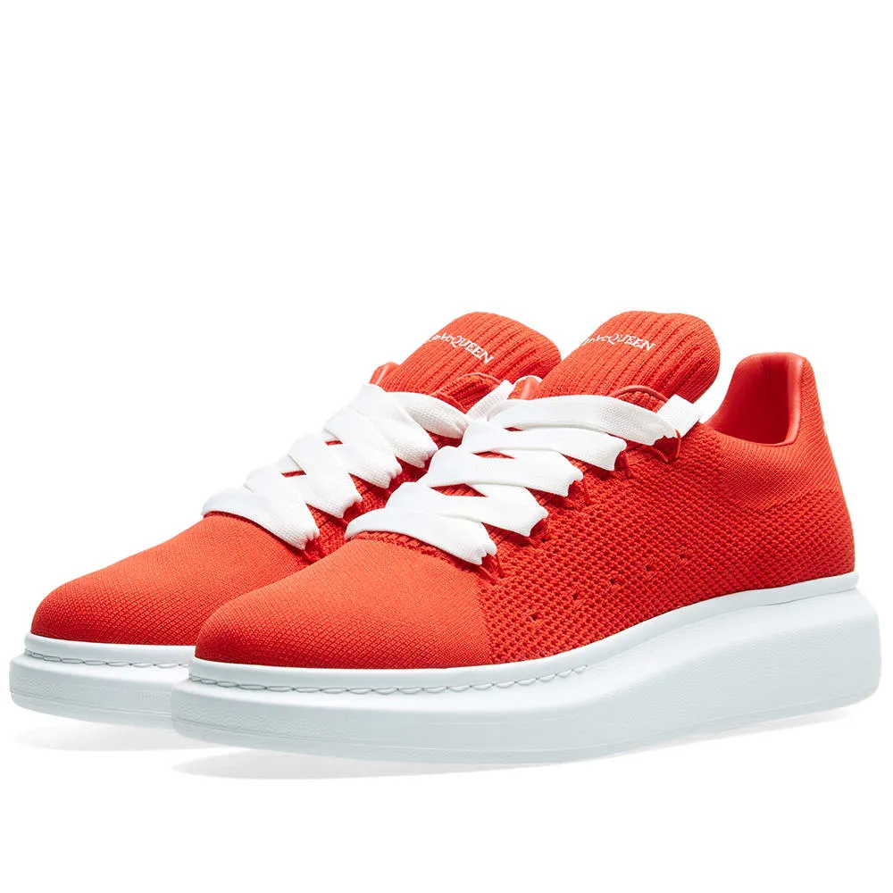 Alexander McQueen Knitted Wedge Sole Sneaker in Flame Red