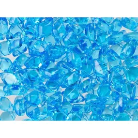 Czech Glass GemDuo, 2-Hole Diamond Shaped Beads 8x5mm, Aquamarine