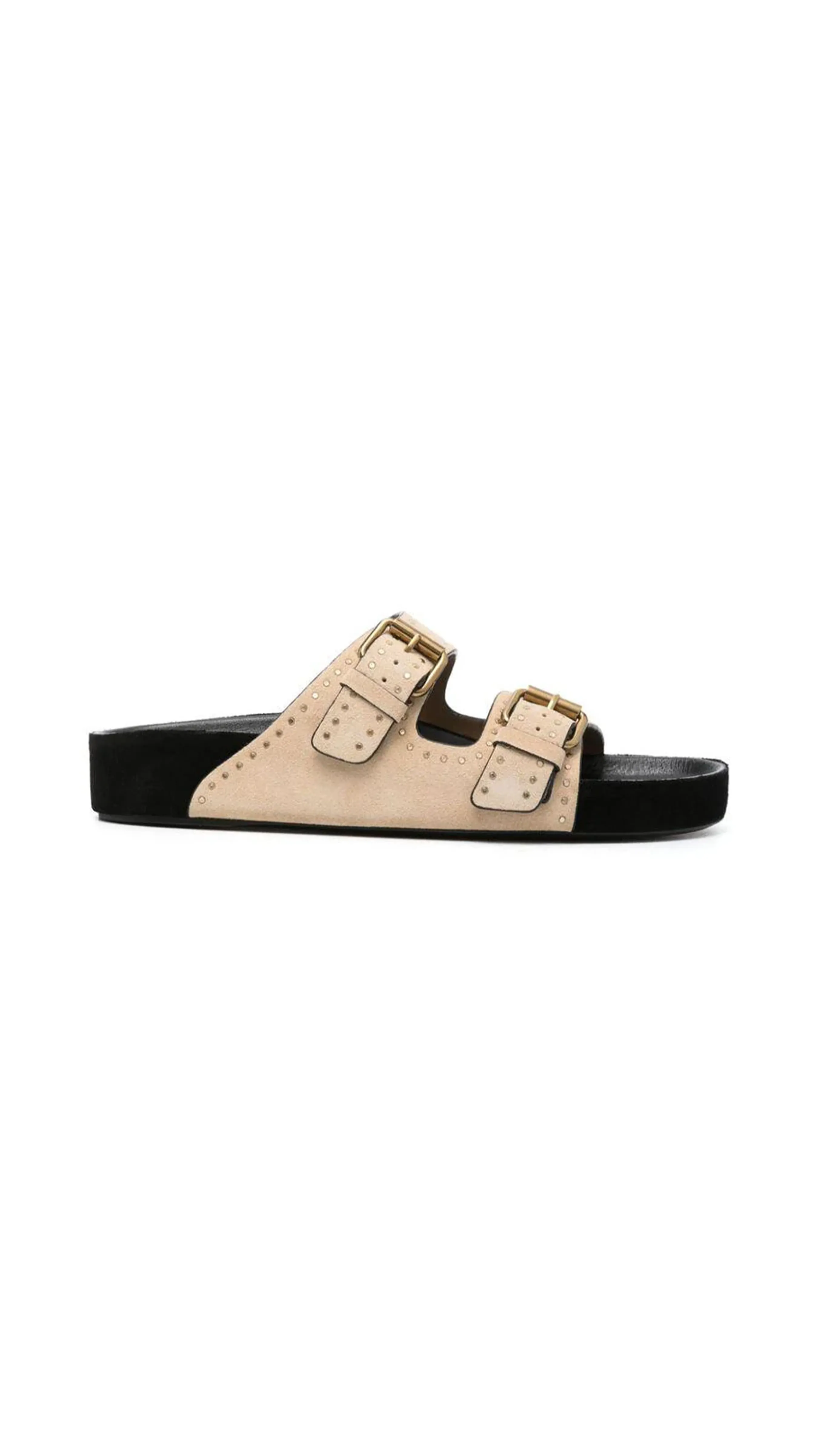 Buckle Sandals in Beige by Lennyo