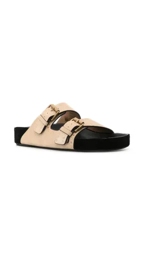 Buckle Sandals in Beige by Lennyo