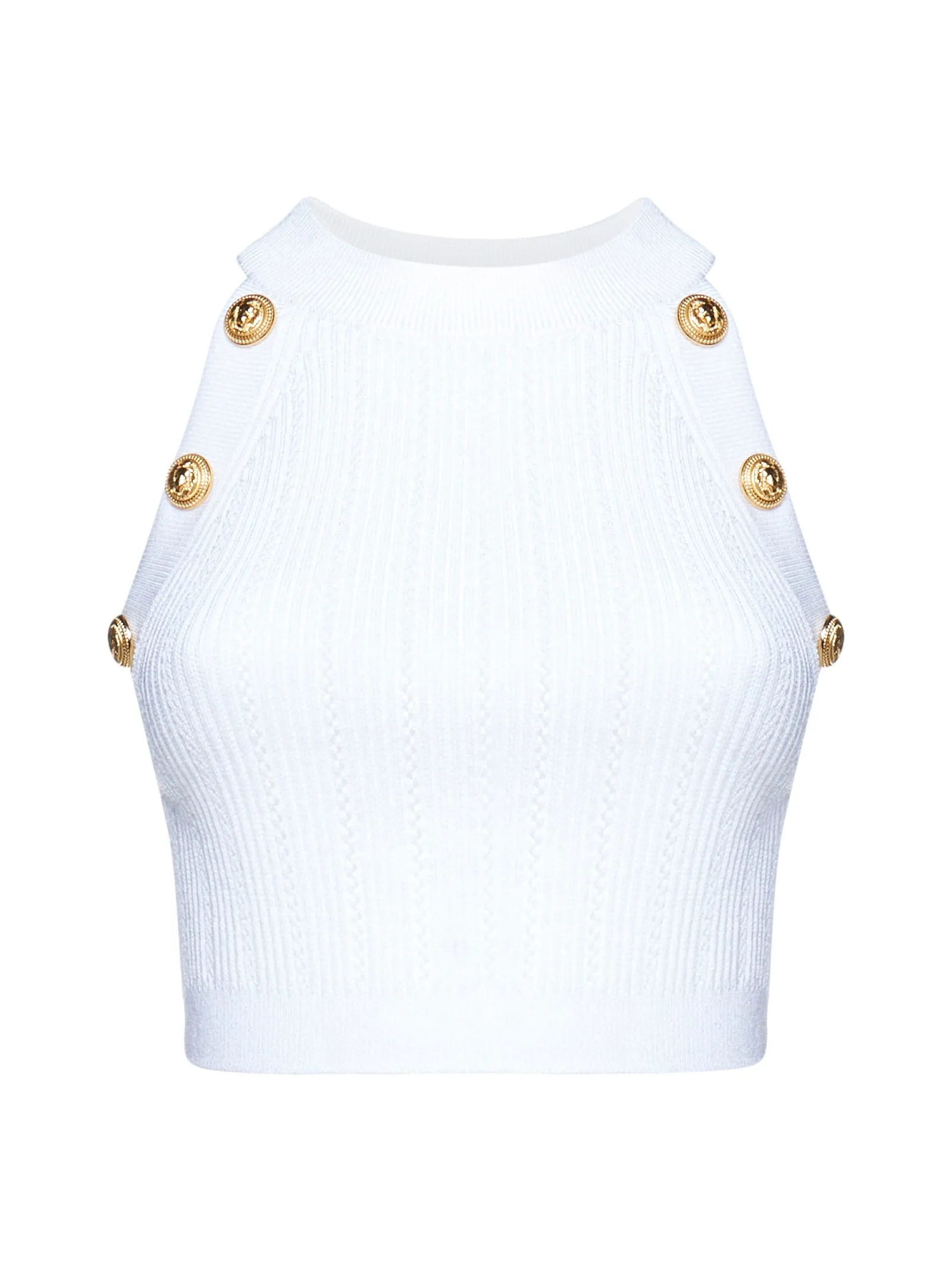 Knitted Top with Button Embellishments by Balmain