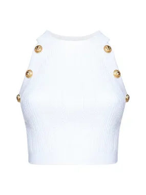 Knitted Top with Button Embellishments by Balmain