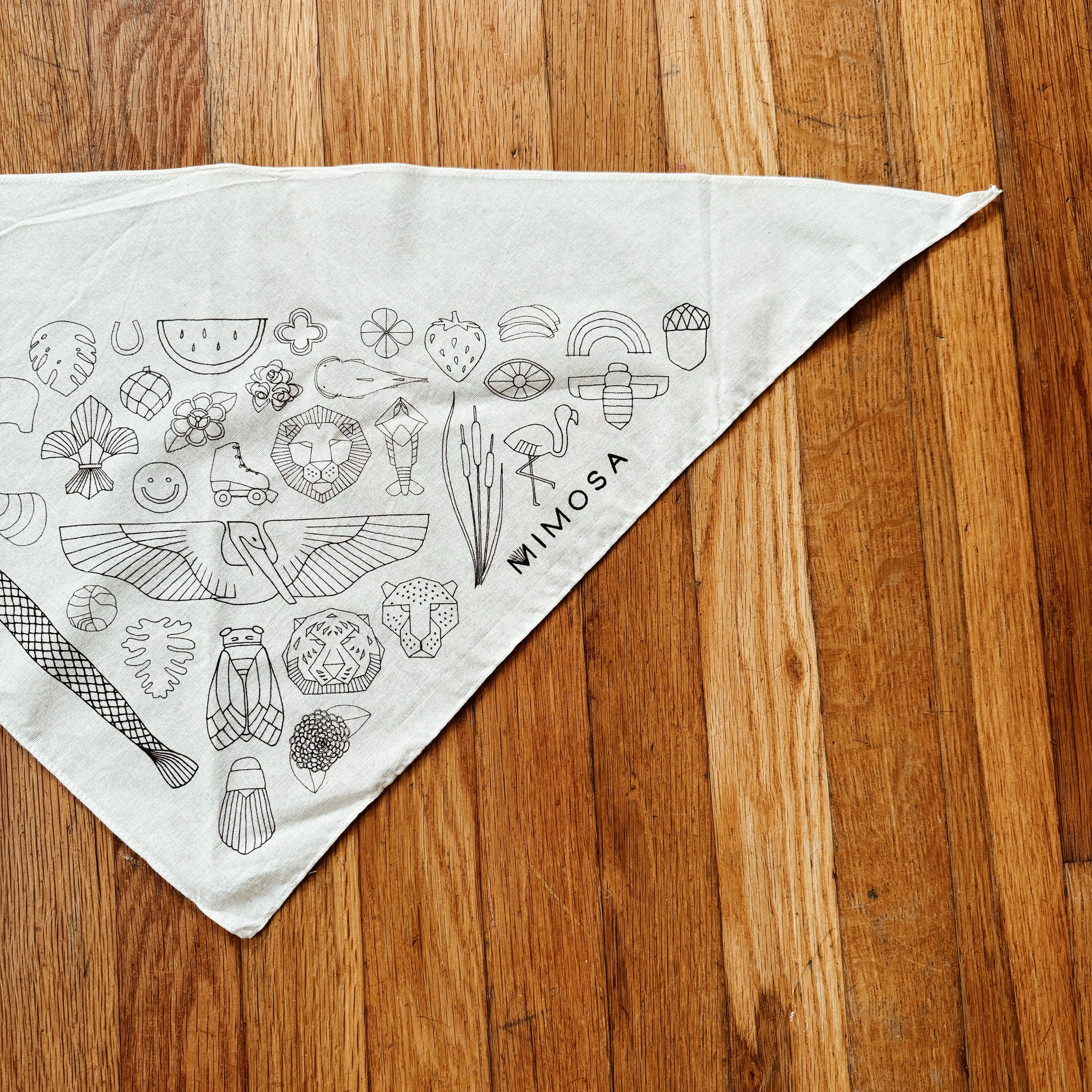 Mimosa sketches bandana