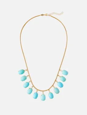 Turquoise & Diamond Fringe Necklace