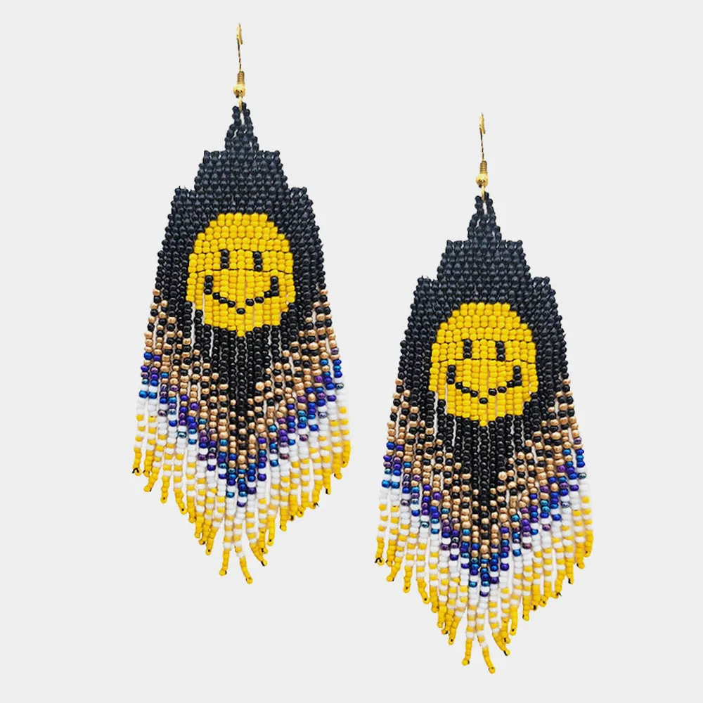 Stylish Beaded Earrings with Fringe Design