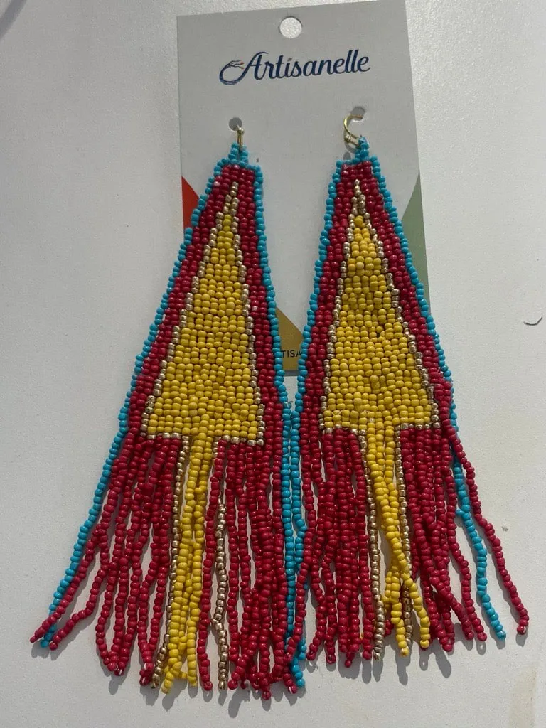 Stylish Beaded Earrings with Fringe Design