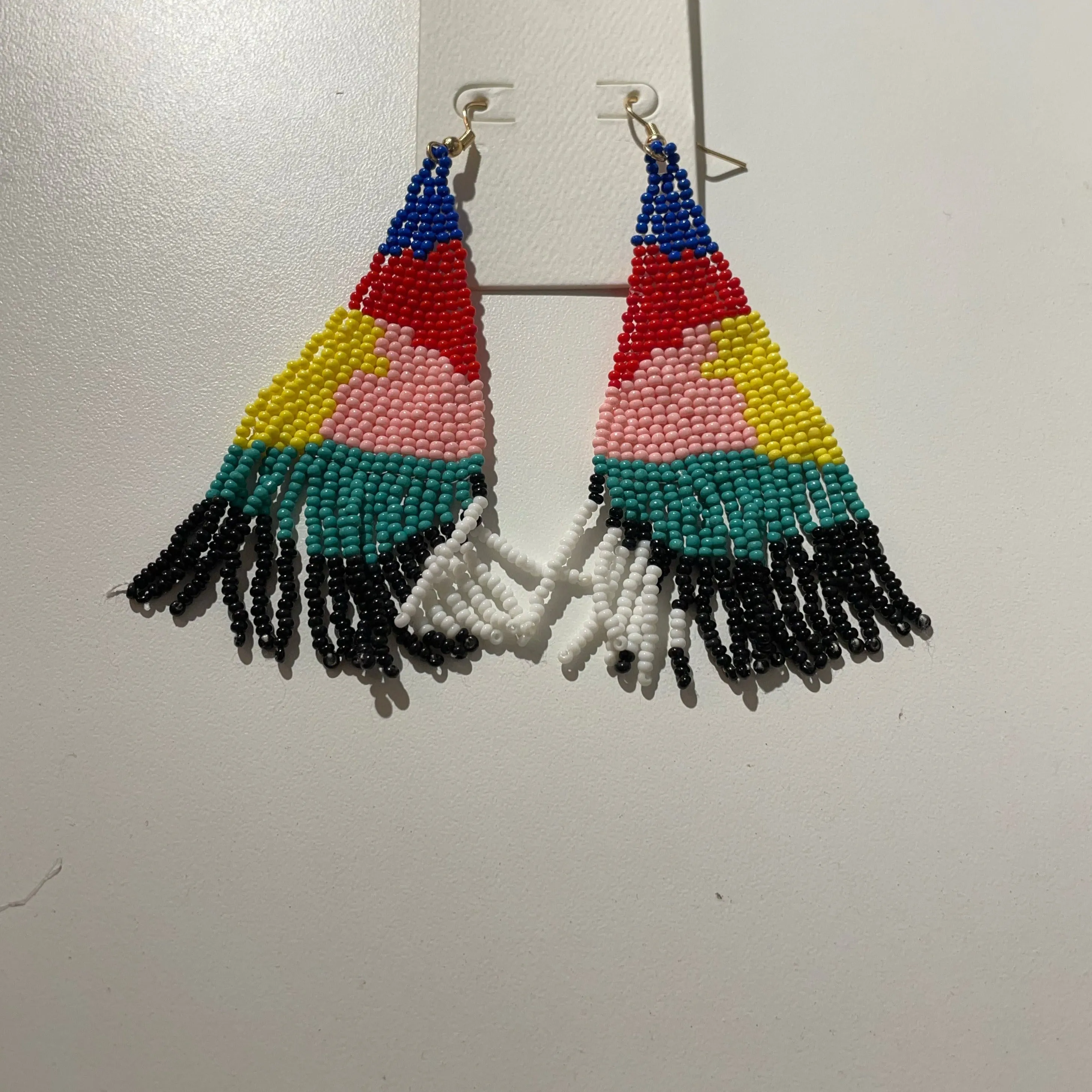 Stylish Beaded Earrings with Fringe Design