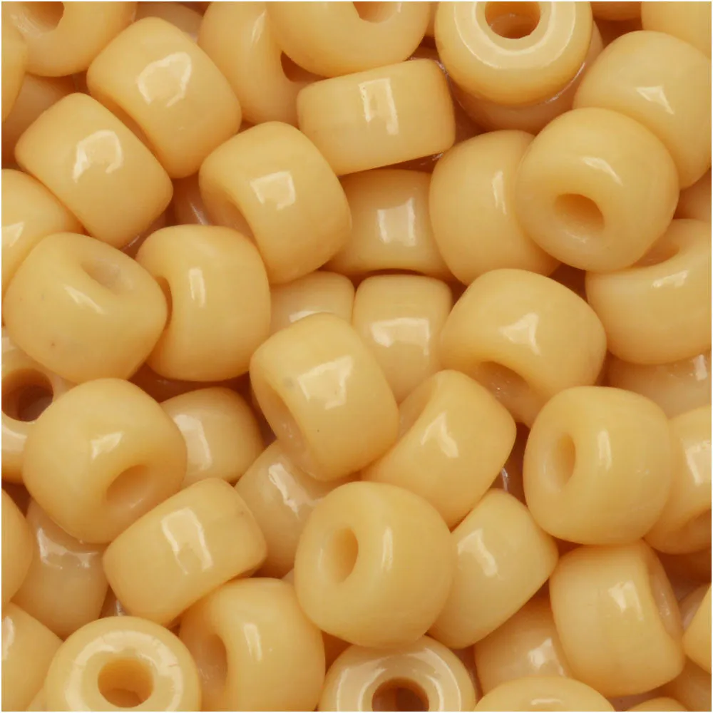 Beige Opaque Czech Glass Beads, 2/0 Size, 20 Gram Tube