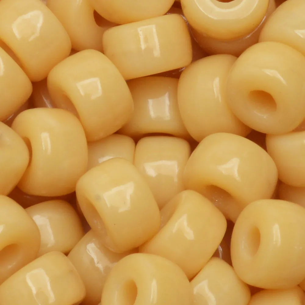 Beige Opaque Czech Glass Beads, 2/0 Size, 20 Gram Tube