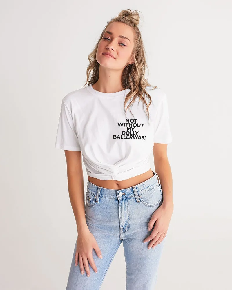 Black Twist-Front Cropped Tee