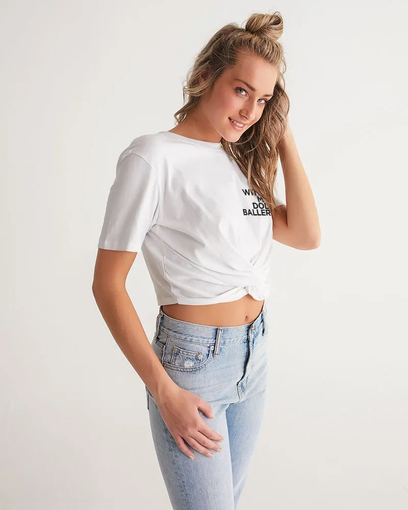 Black Twist-Front Cropped Tee