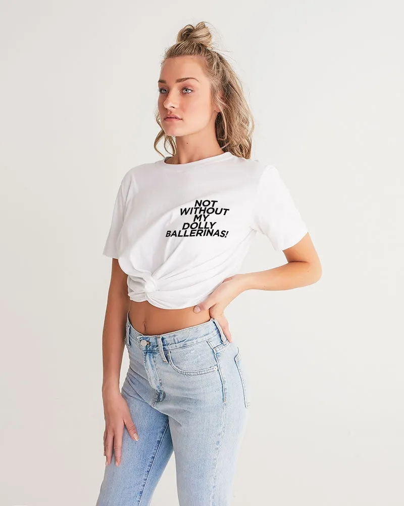 Black Twist-Front Cropped Tee