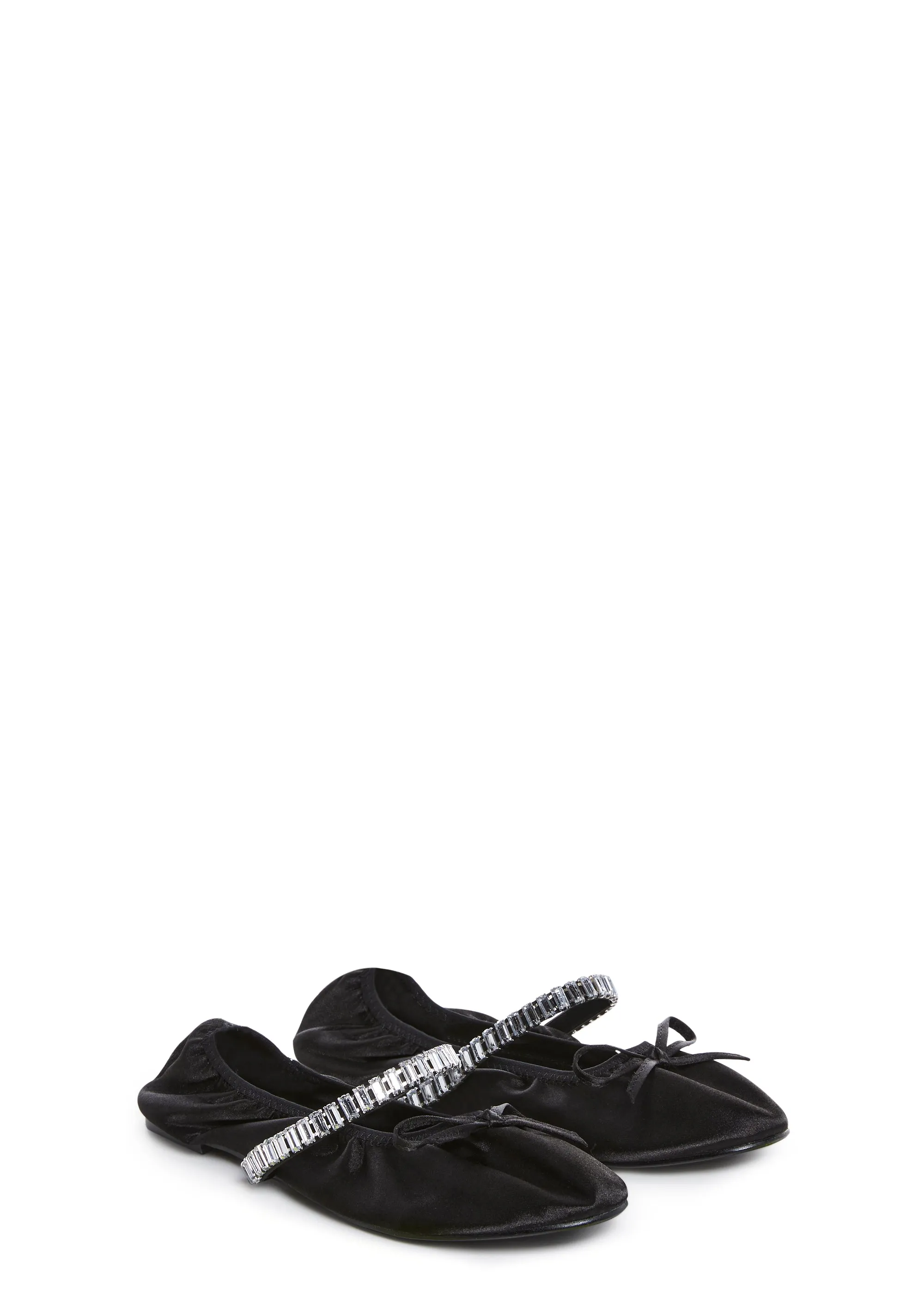 Black Diamante Ballet Flats