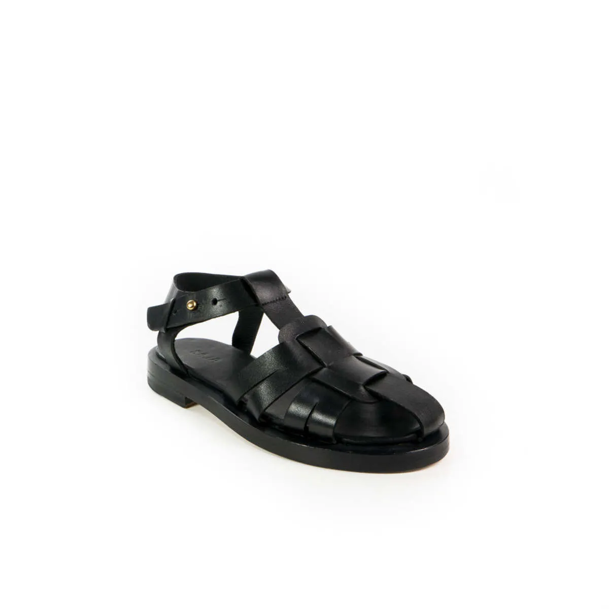 Black Fisherman Sandals