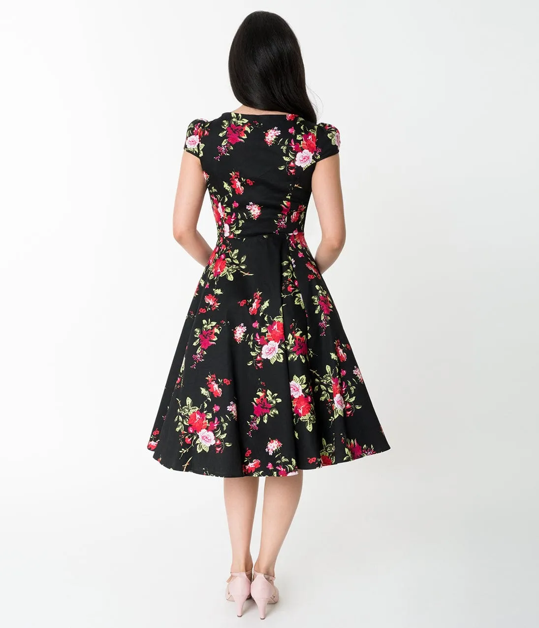 Vintage Black Floral Ballet Dress