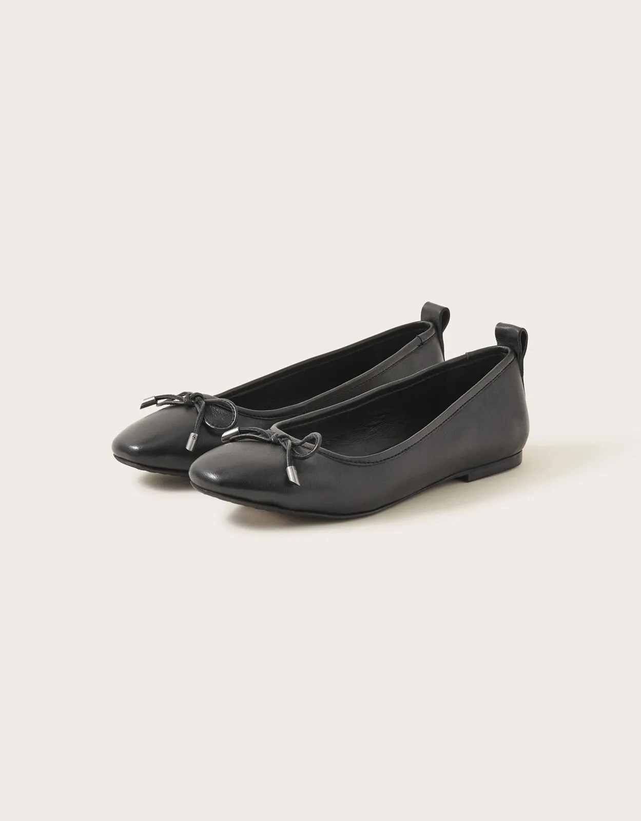 Black Leather Ballet Flats