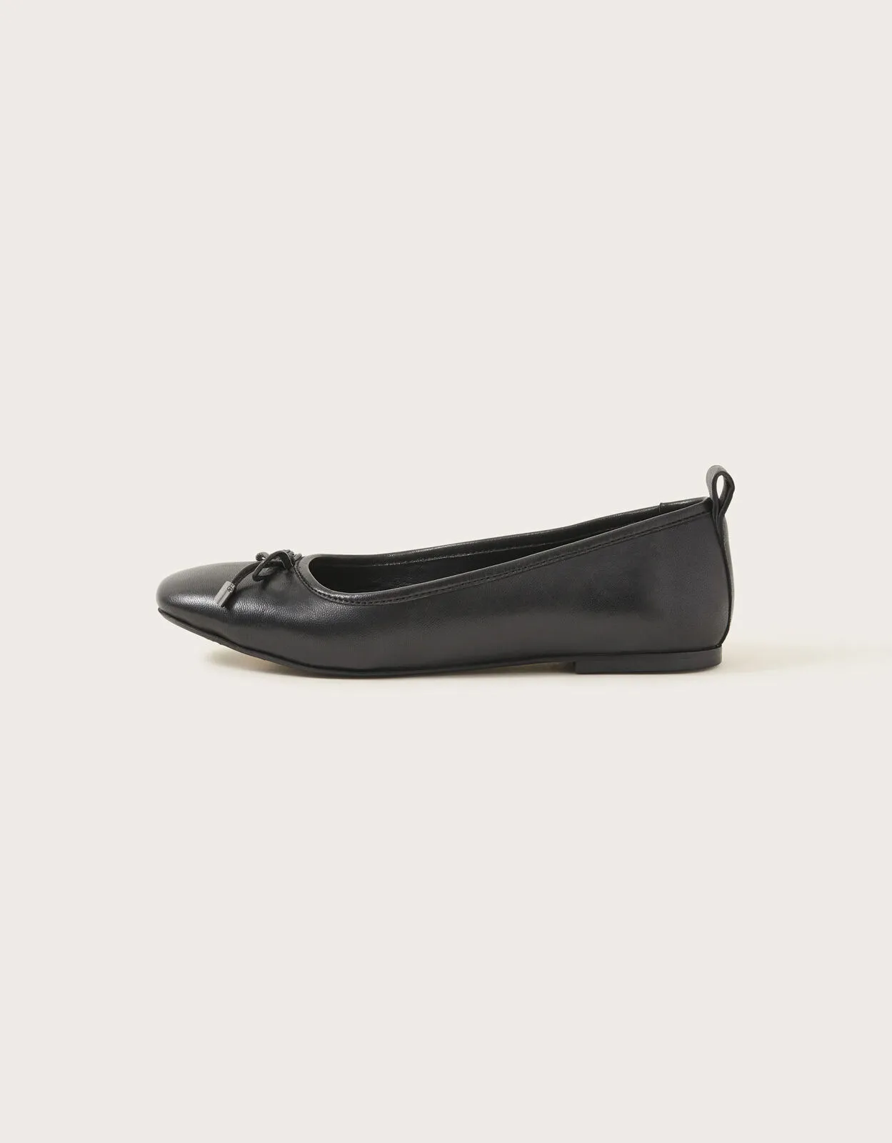 Black Leather Ballet Flats