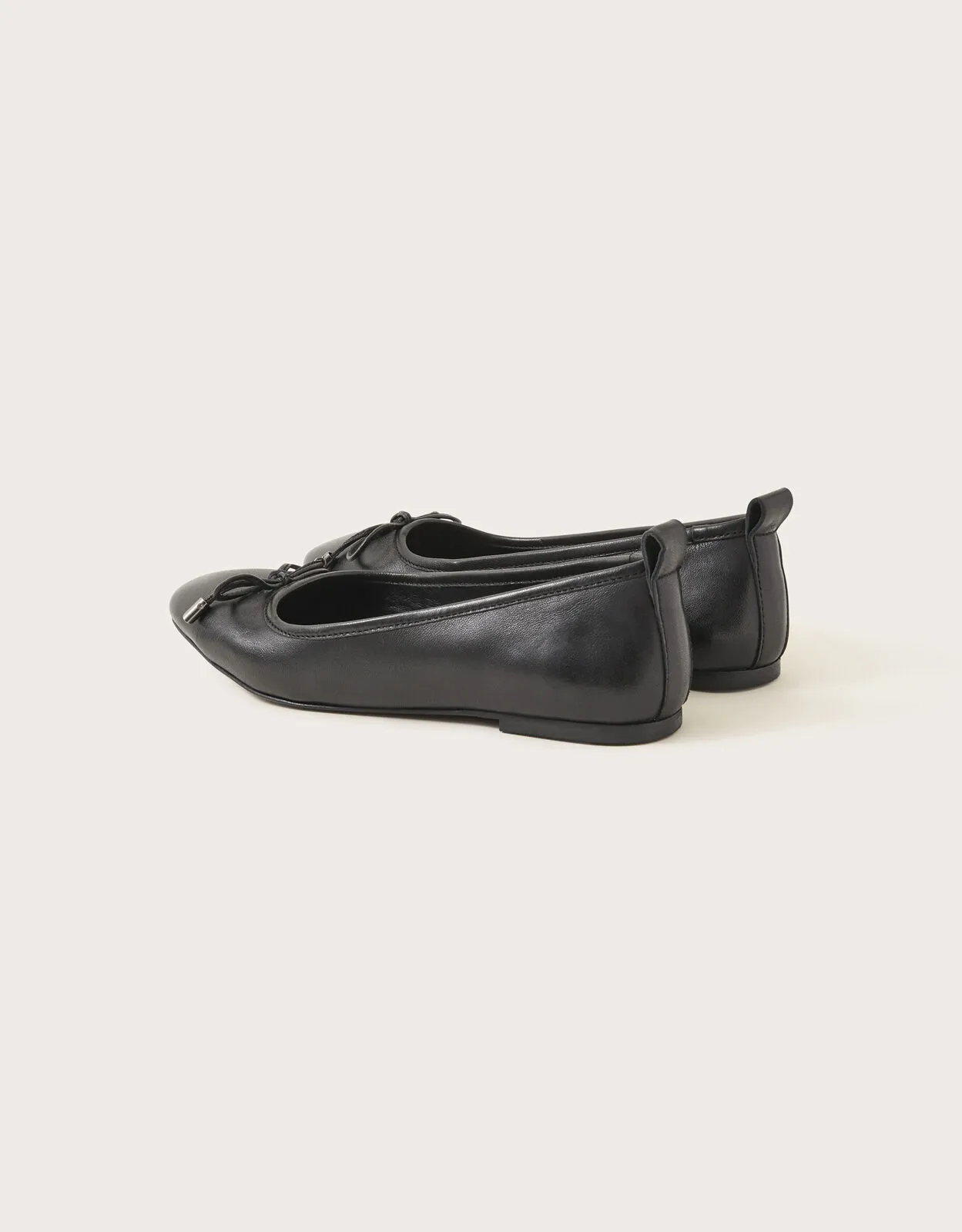 Black Leather Ballet Flats