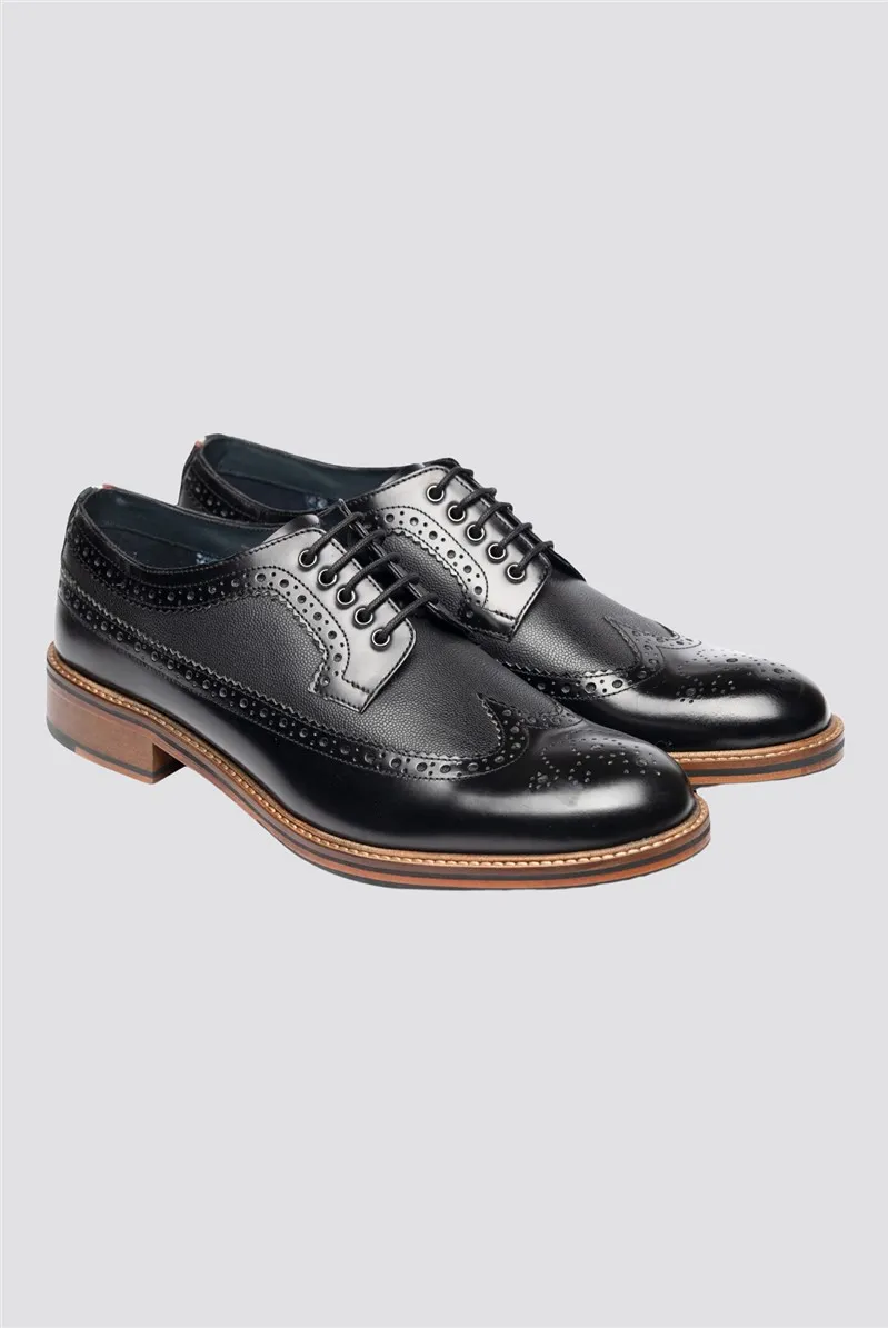 black leather brogues by Archie