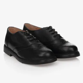 Black Leather Brogues for Boys