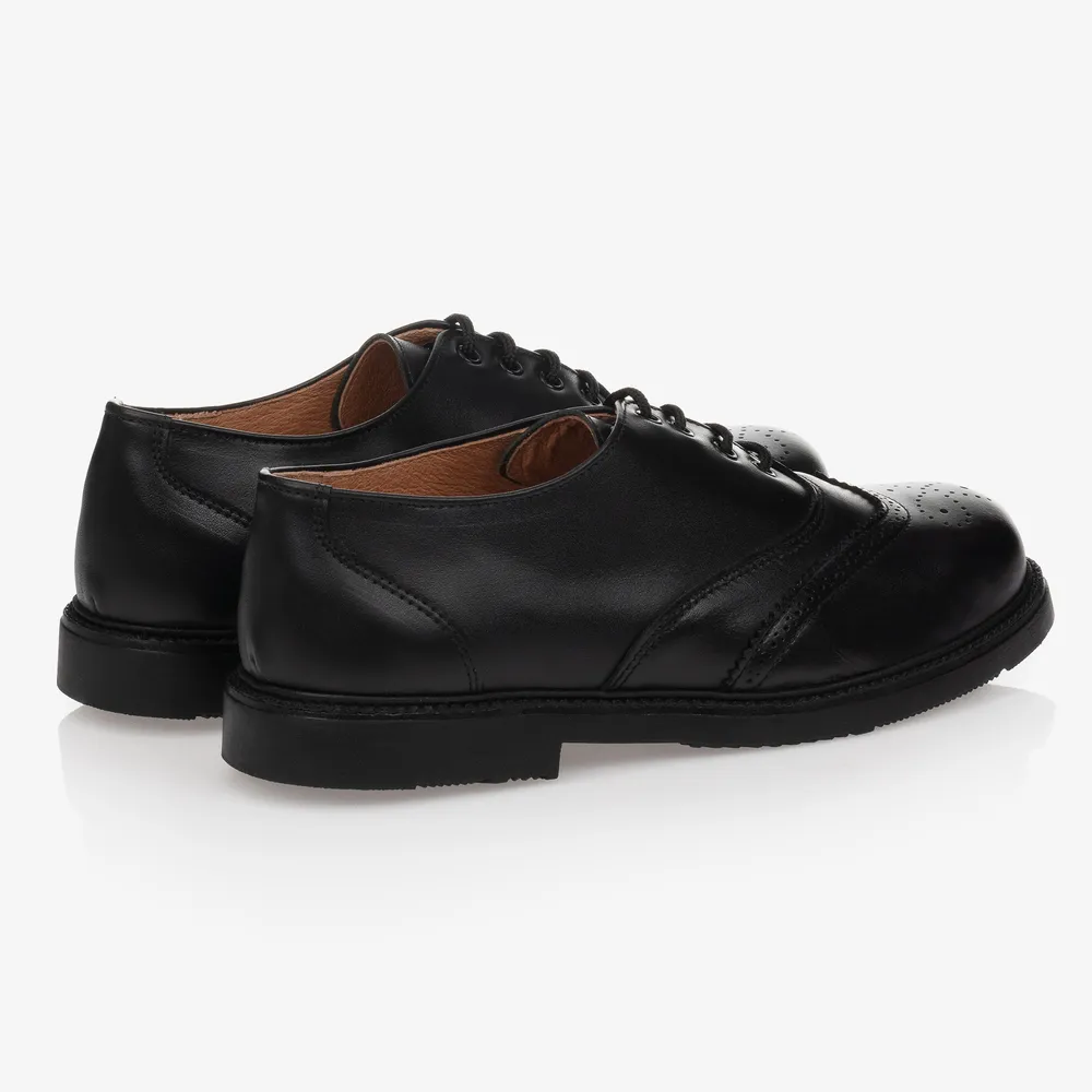 Black Leather Brogues for Boys