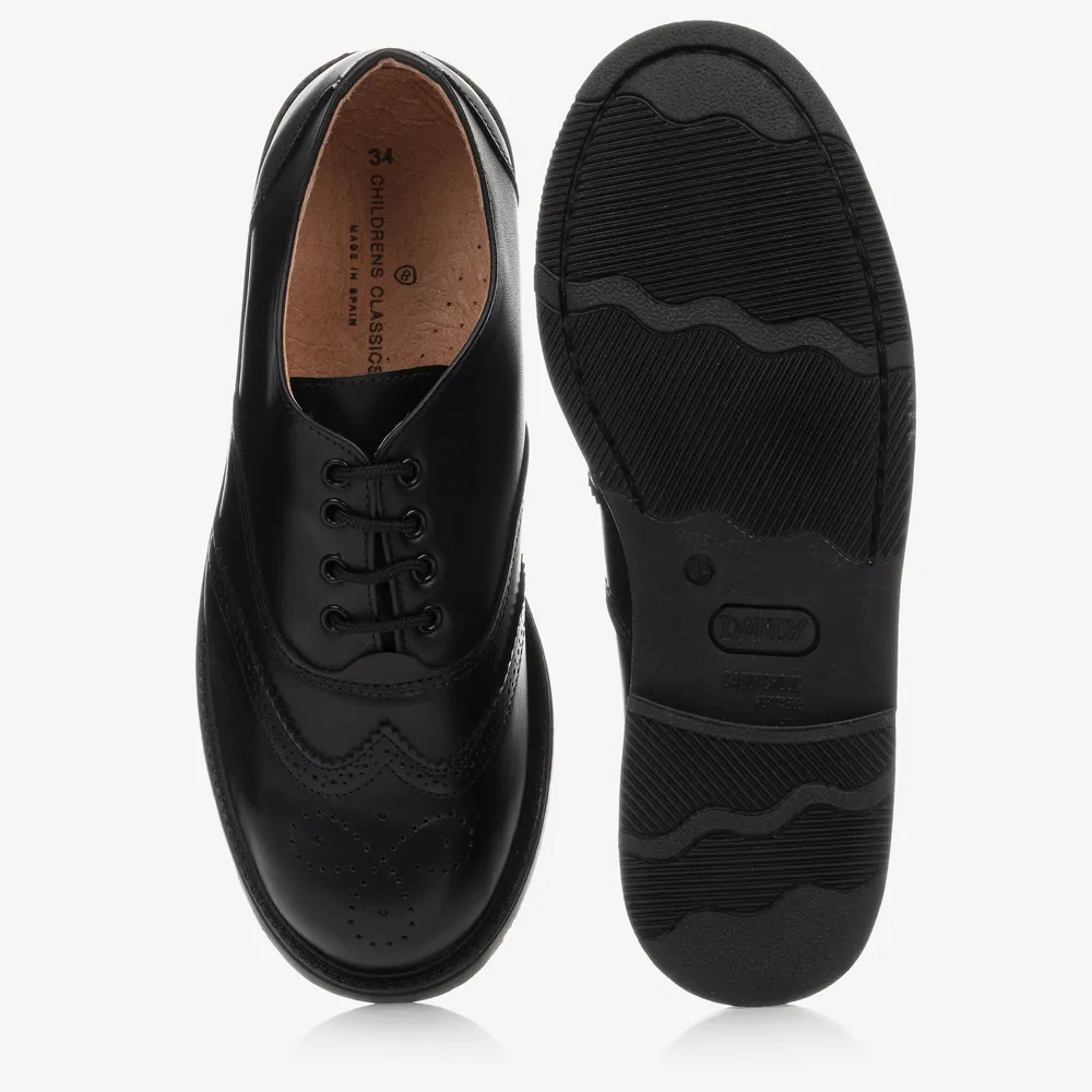 Black Leather Brogues for Boys