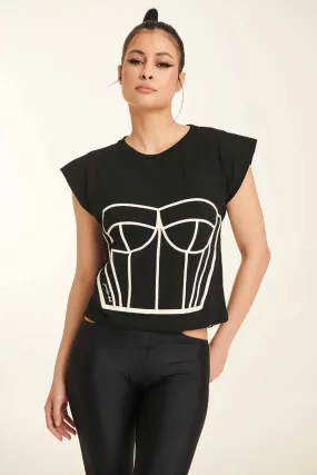 Black Paradise Chick Corset T-shirt