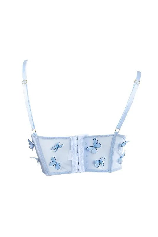 Blue Butterfly Corset Top