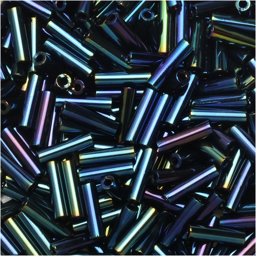 Blue Iris Miyuki Bugle Tube Beads 6x1.5mm #2 Size (17 Grams)