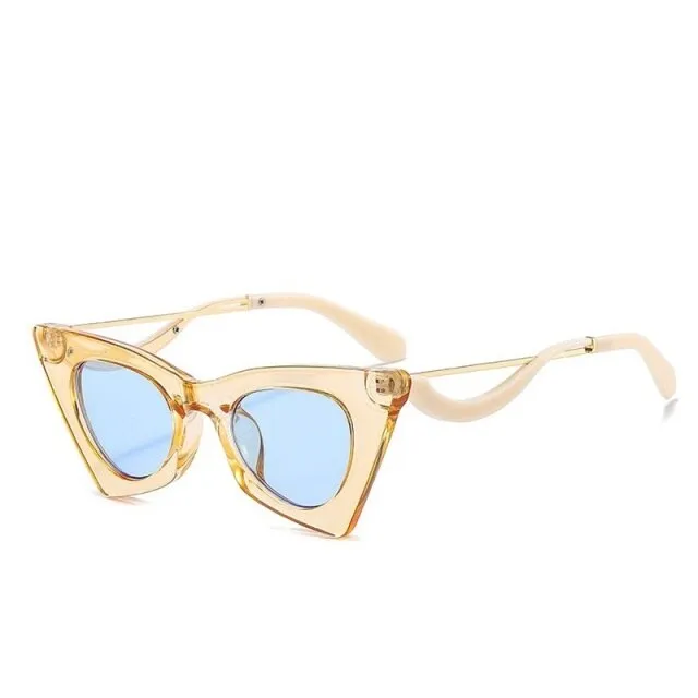 Women's Candy Color Cat Eye Sunglasses with UV400 Protection