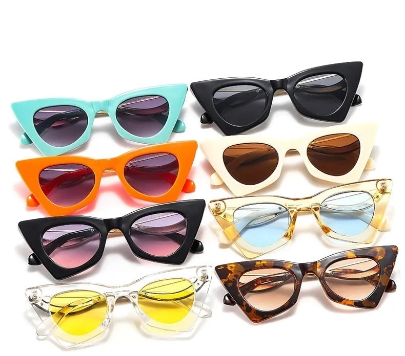 Women's Candy Color Cat Eye Sunglasses with UV400 Protection