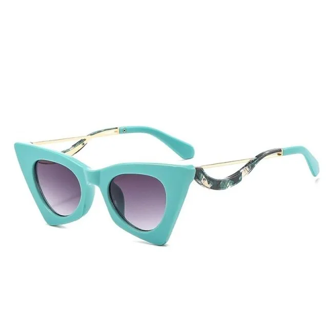 Women's Candy Color Cat Eye Sunglasses with UV400 Protection