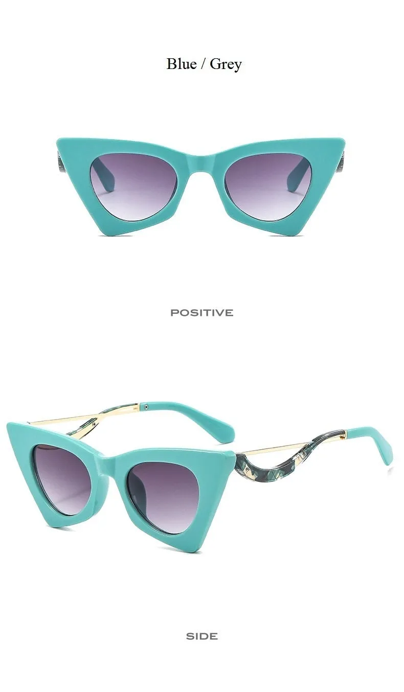 Women's Candy Color Cat Eye Sunglasses with UV400 Protection