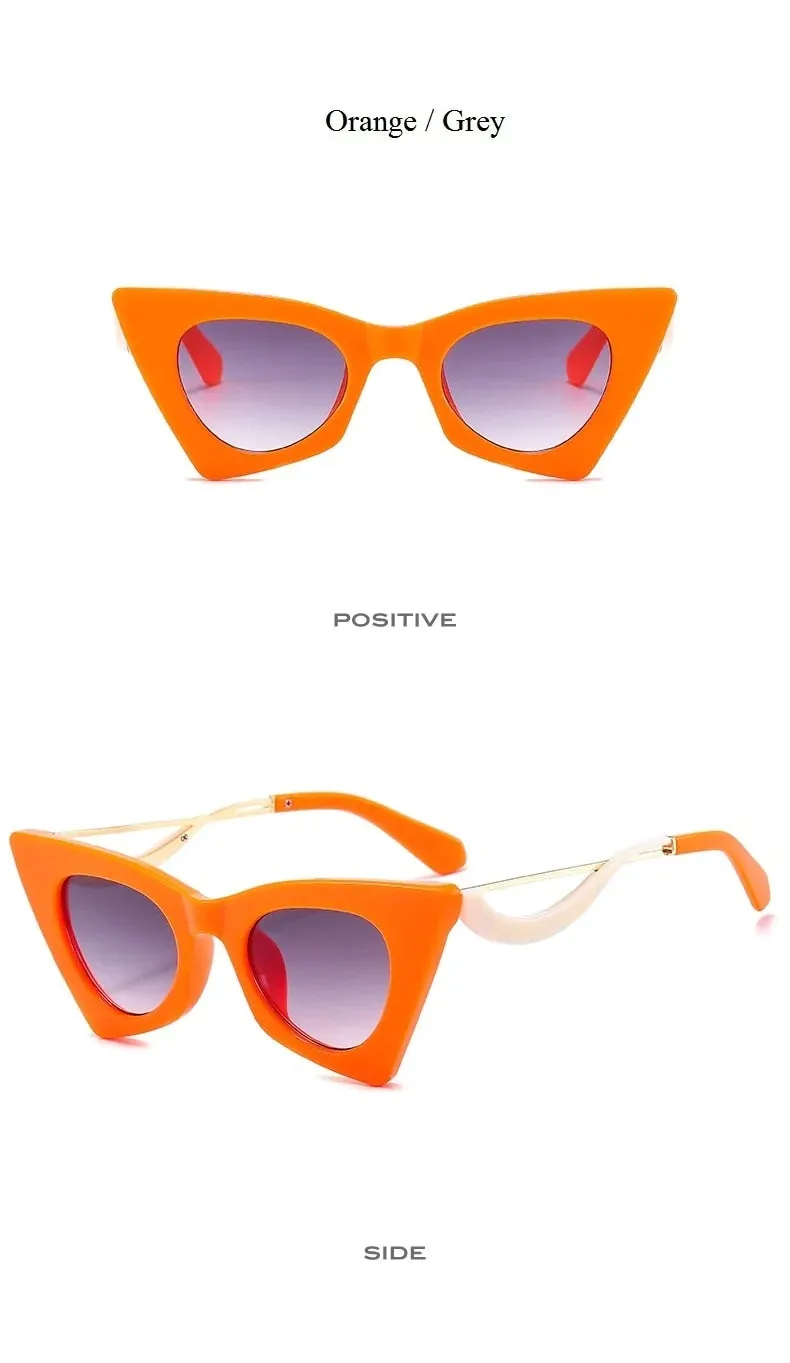 Women's Candy Color Cat Eye Sunglasses with UV400 Protection