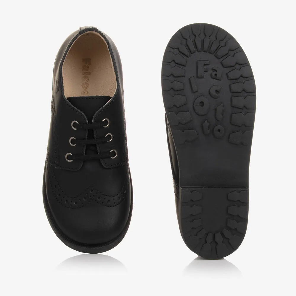 Youth Black Leather Dress Shoes