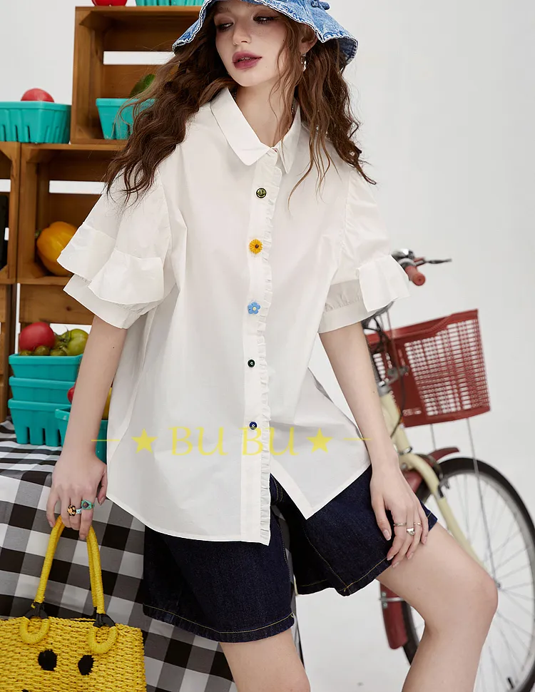 Casual Blended Fabric Cotton Short Sleeve