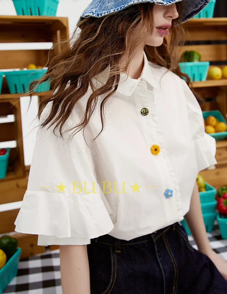 Casual Blended Fabric Cotton Short Sleeve