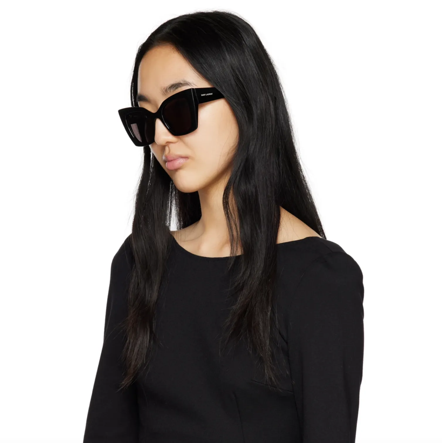 SL 552 Cat Eye Acetate-Frame Sunglasses Black