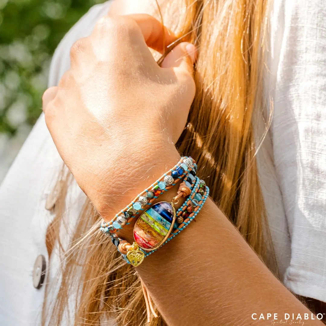 Chakra Heart Wrap Bracelet