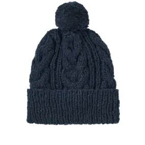 Chamula Navy Double Cuff Fisherman Beanie