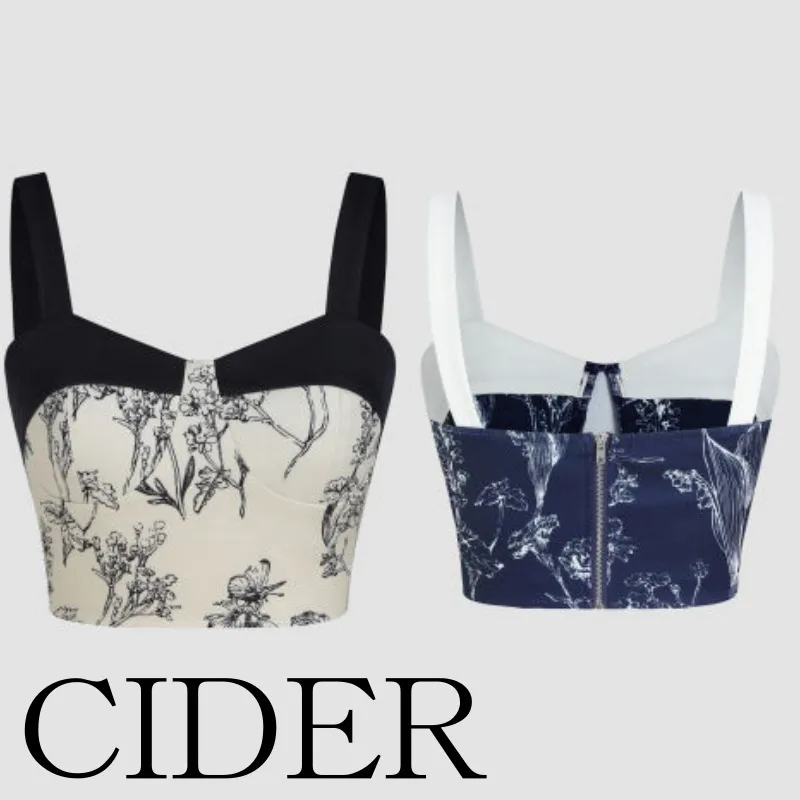 Cider Flower Patterns Tanks Camisoles