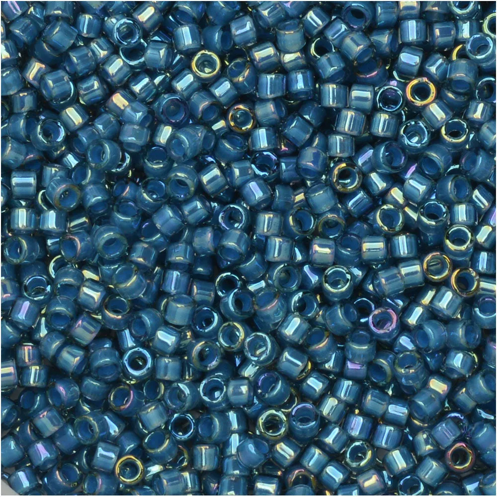 Miyuki Delica Seed Beads 11/0 #2384 Fancy Lined Teal Dark Blue 2.5 Tube