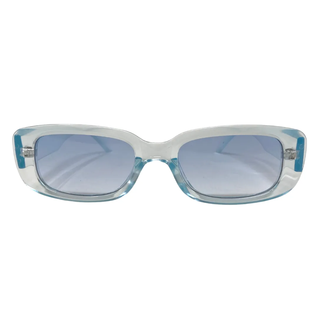 Blue Clear Cat Eye Sunglasses with Polarized Lens at Clearview